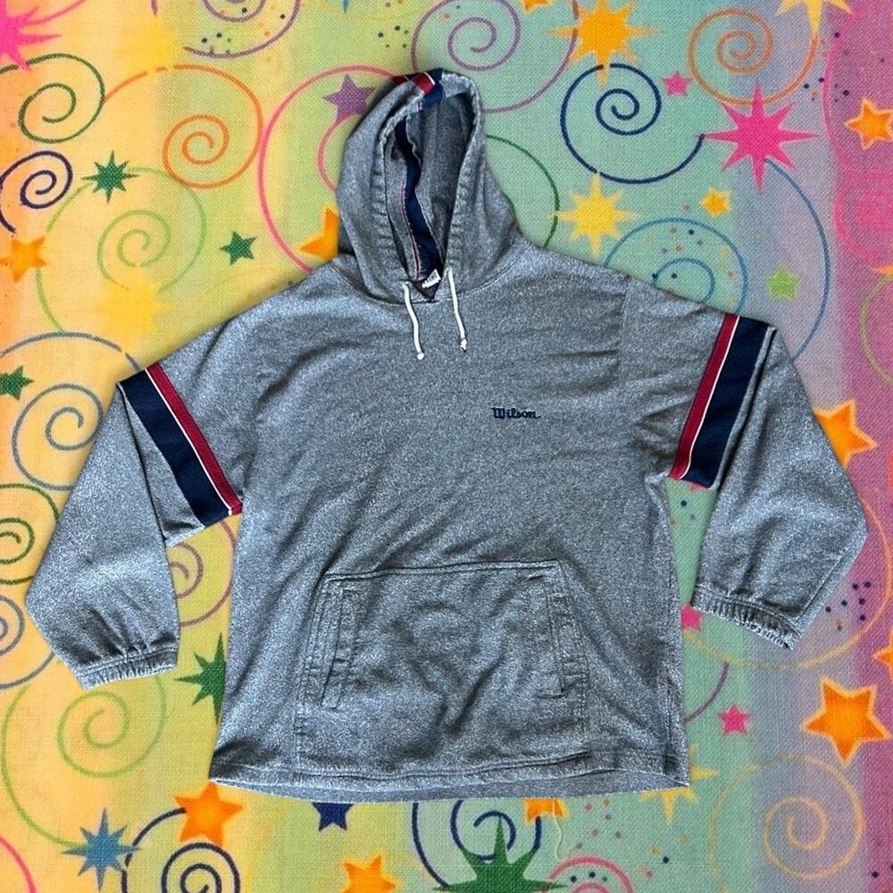Vintage 90s wilson grey fleece hoodie